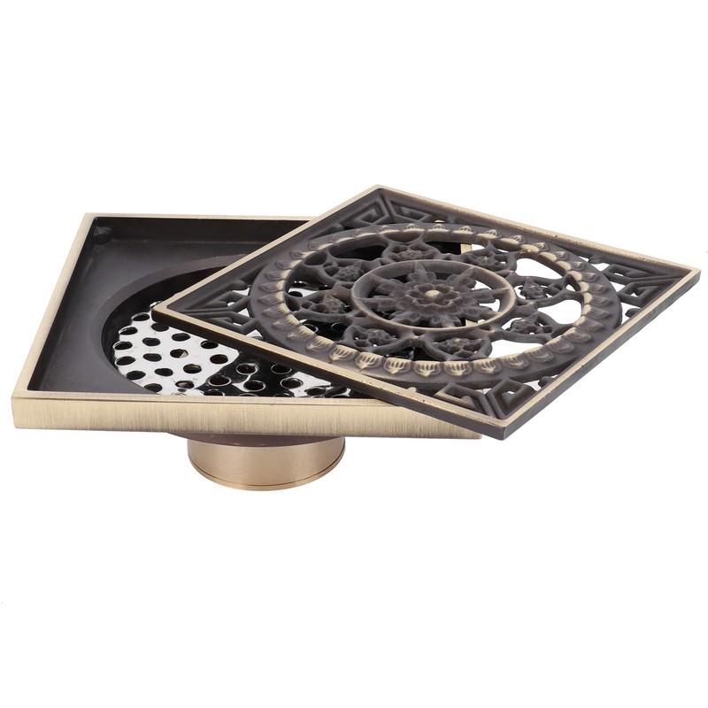 Floor Drain European Style Antique Bathroom Copper Drain Set for