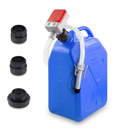 Fuel Transfer Pump Battery Powered – 2.4 GPM Gasoline Diesel Pump with Auto Stop Sensor, 58" Hose, 3 Tank Adapters, Portable Gas Can Pump, No-Spill Electric Transfer Pump for Vehicles & Equipment