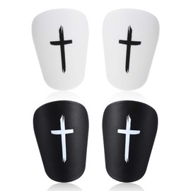 2 Pairs Mini Shin Pads, Small 8 x 5 cm with Cross Protection, Adjustable & Comfortable for Training and Competition, Ideal for Children and Adults