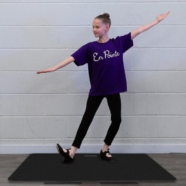 koretech Tap Dance Floor, Portable Dance Floor, Professional Tap Board for Tap Dancing, Cushioned Base Dance Practice Floor, 48'' x 28'' (Black)