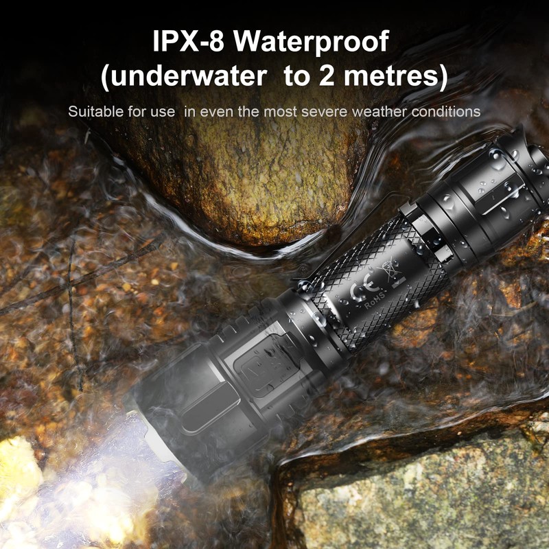 klarus XT11S 1100 Lumens Rechargeable Tactical Flashlight,Beam Reach 330m,Dual Tail