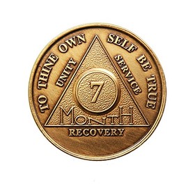 7 Month Bronze AA (Alcoholics Anonymous) - Sober / Sobriety / Birthday / Anniversary / Recovery / Medallion / Coin / Chip