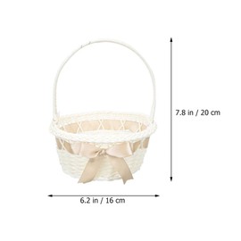 Ciieeo cesta de almacenamiento cestas de almacenamiento cesto canasta de niña de las flores cesta tejida con asa cesta del favor de la despedida de soltera Rota mimbre Reutilizable