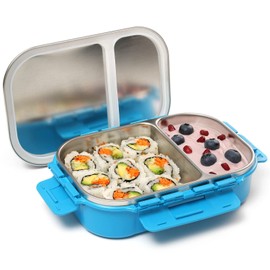Signoraware Edelstahl Bento-Box Erwachsene Lunchbox für Männer, Frauen, Kinder, Bento-Lunchbox, auslaufsicher, zwischen 2 Fächern, Mahlzeiten-Vorbereitungsbehälter, Lunchbehälter für Erwachsene und