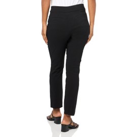 Briggs New York Women's Petite Super Stretch Millennium Welt Pocket Pull On Career Pant, Black, 10P