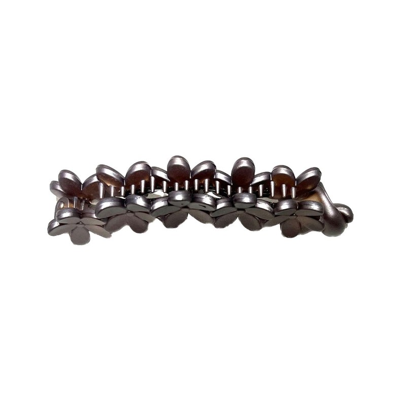 No Slip Banana Clip Flower Matte Black (Smoky Beige)