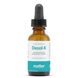 MATTER SMART NUTRIENTS | Desol-K | Suplemento alimenticio con Vitaminas D3 Y K2 | 400 UI por gota | Promueve el fortalecimiento de huesos | Sin Azúcar |Sin Gluten | Sin OGMs | Vegano |Frasco gotero 30 ml