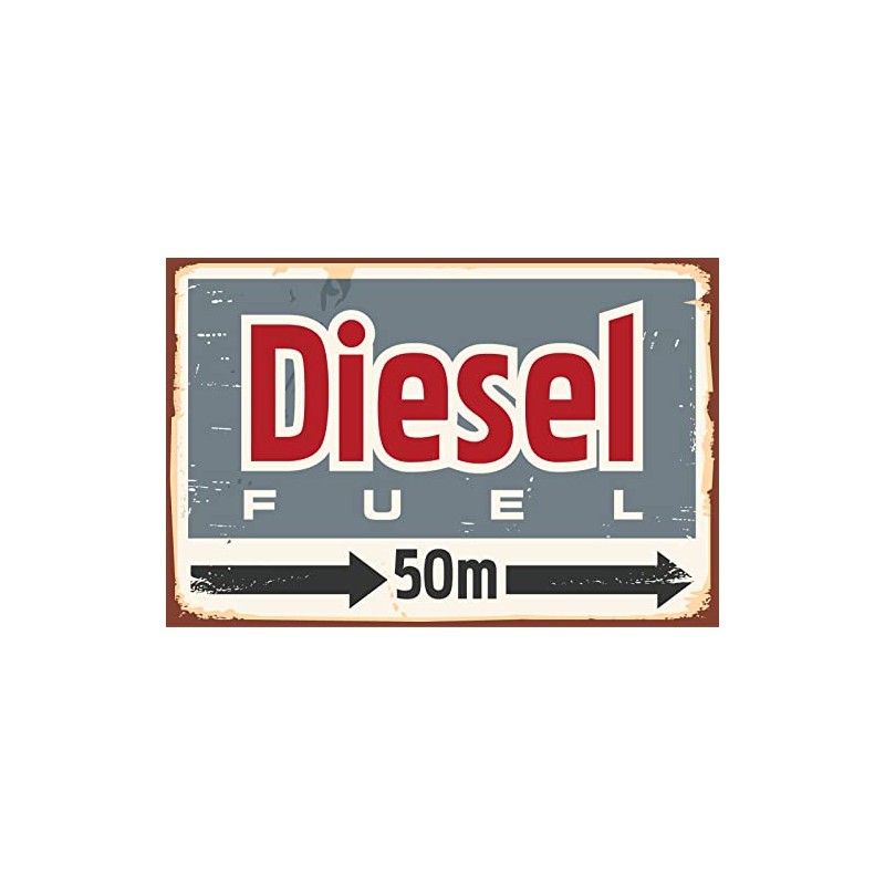 DekoNo7 Tin Sign 30 x 20 cm Vintage Sign Diesel