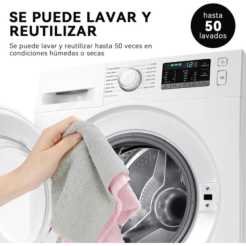 Rollo de Toallas de Microfibra, Paquete de 50, Rollo Microfibra