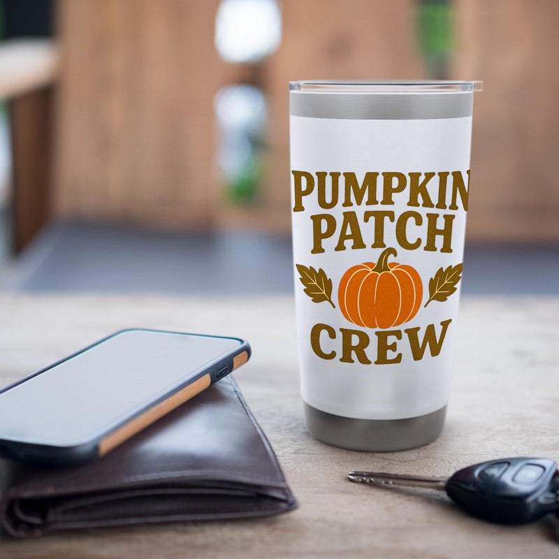Pumpkin Patch Crew Fall Family Design Stainless Steel Insulated Tumbler