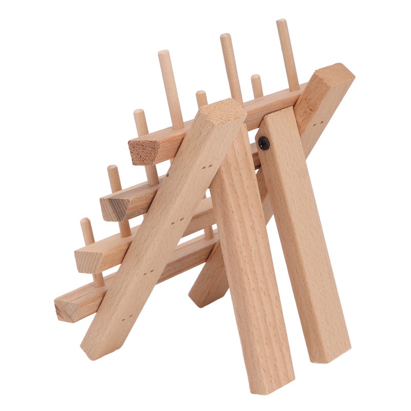12 Spools Wooden Sewing Thread Holder Foldable Bobbin Hanging Rack