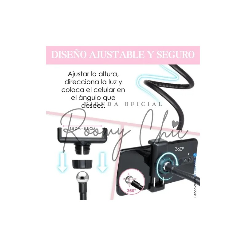 Aro Luz Profesional 10 Led Para Maquillaje Fotografía Tripie