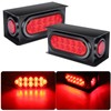 OGATOO Steel Trailer Light Boxes Housing Kit, Red Oval 6"