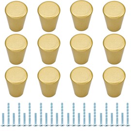 atopo Pack of 12 Drawer Knobs, Cupboard Handle, Door Handle with 2 Size Screws for Furniture, Cabinet, Dresser, Wardrobe, Perfect for Kitchen, Bathroom, Bedroom (Gold)