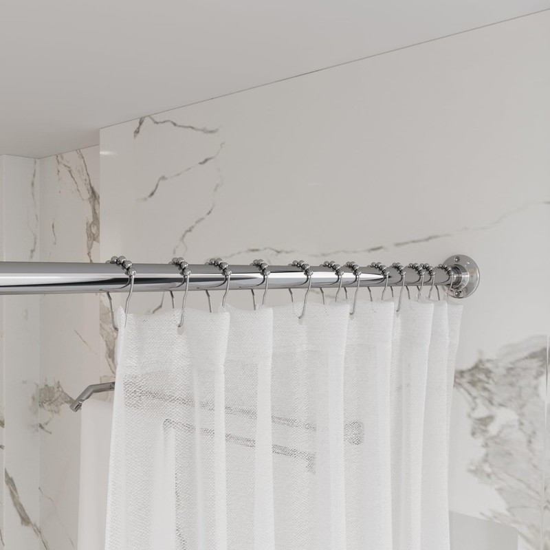 Naiture 60" Heavy-Duty Straight Shower Curtain Rod, Rustproof Stainless Steel