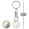 com-four® Metal Keyring with Carabiner and Shopping Trolley Token with