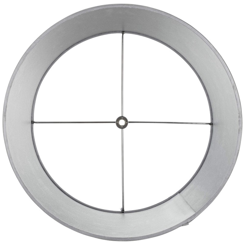 Sydnee Satin Light Gray Large Drum Lamp Shade 14" Top