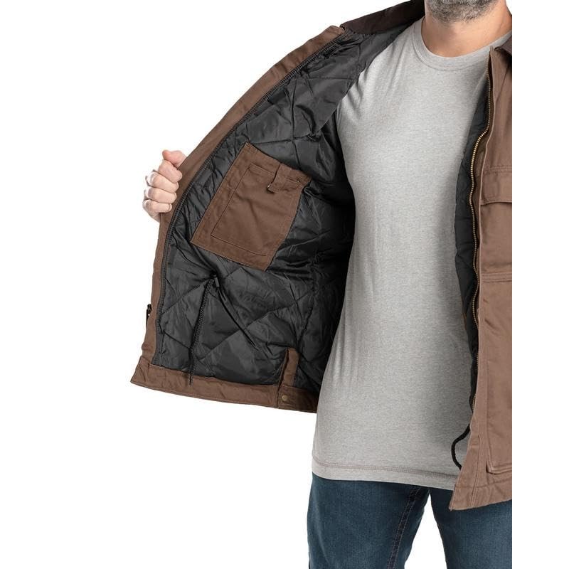 Berne Men's Original Washed Chore Coat, 4X-Large Tall, Bark