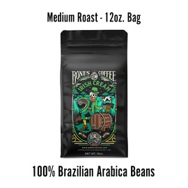 Bones Coffee Company Irish Cream Creamy Nutty Flavored Coffee Beans & Ground Coffee | 12 oz Medium Roast Low Acid Coffee | Coffee Gifts & Beverages (Ground)