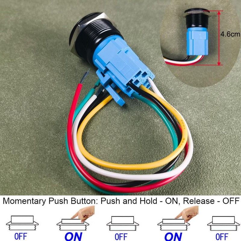 Gebildet 22 mm Stainless Steel Push Button, 12V-24V, LED, 1NO1NC,