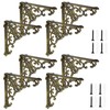 Lounsweer 8 Pcs Heavy Duty Antique Brass Shelf Brackets 8''