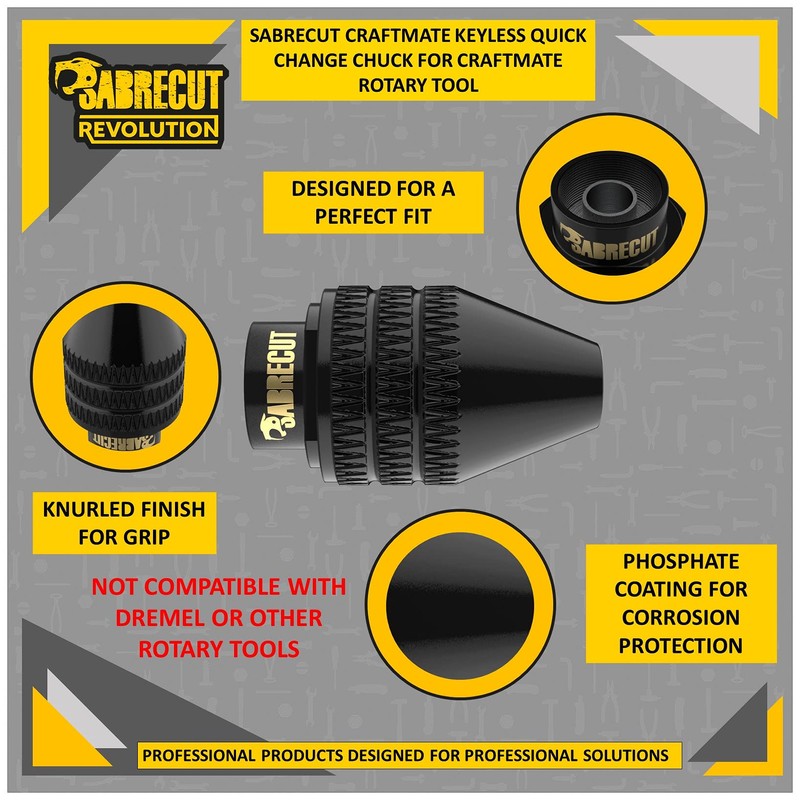 1 x SabreCut SCMGKC Keyless Quick Change Black Phosphate Coated
