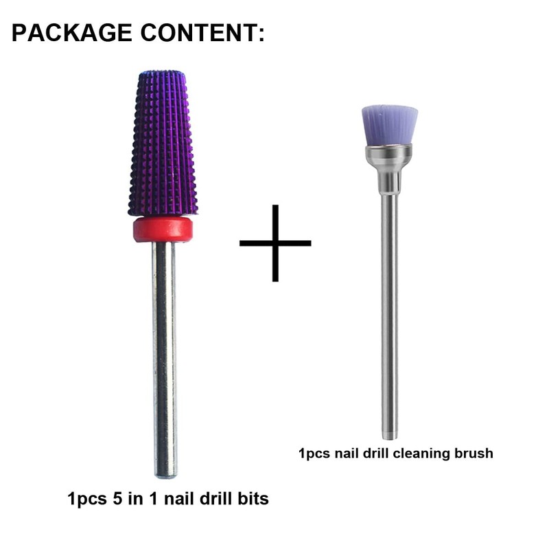 Acrylic Nail Drill Bits 5 in 1 Multifunctional Tapered Shape