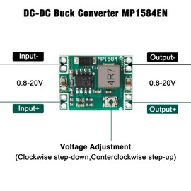 Pack of 10 Mini Step Down Converter Module, QIQIAZI DC-DC Buck Converter MP1584EN 4.5-28V to 0.8-20V DC-DC Converter Module, 24V to 12V 9V 5V 3V Step Down Adjustable Converter