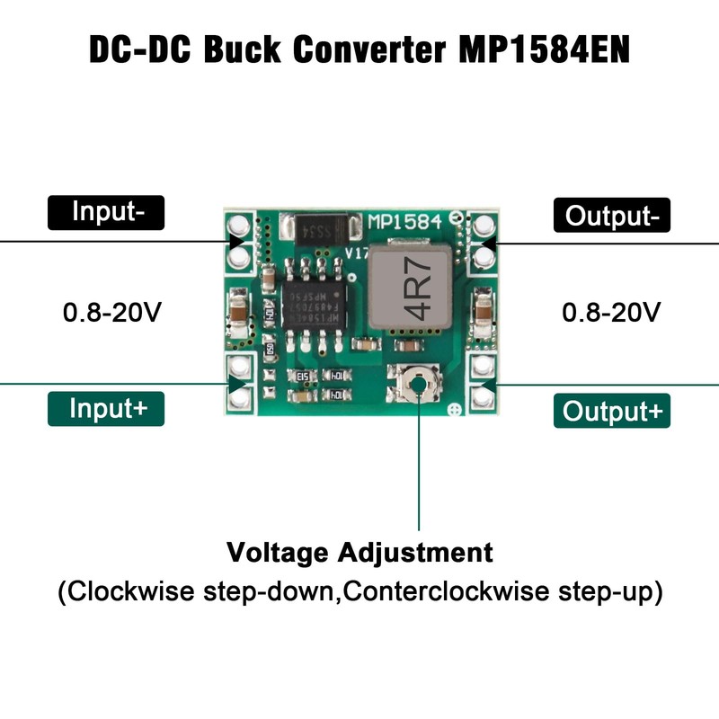 Pack of 10 Mini Step Down Converter Module, QIQIAZI DC-DC