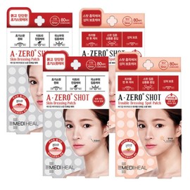 Mediheal A-Zero Shot Trouble Dressing Spot Patch 80p x 2 + Skin Dressing Patch 80p x 2, 1 / 메디힐 에이제로샷 트러블 드레싱 스팟 패치 80p x 2개 + 스킨 드레싱 패치 80p x 2개, 1개