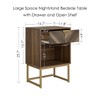 Masupu Nightstand,Modern Night Stand Boho Farmhouse Wood Bedside Table with