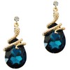Navachi 18K Gold-Plated Crystal Cubic Zirconia Snake-Shaped Stud Earrings, blue
