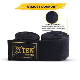 XTEN SPORTS Premium Hand Wraps and Wrist Wraps - 100% Cotton Boxing Wraps Men and Women - Lifting Straps and Wrist Straps for Gym and Fitness - Boxing Hand Wraps for Training and Sparring 4.5M