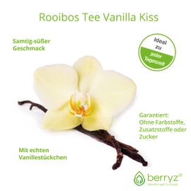 Rooibos Vanilla Tea Red Bush Tea with Real Vanilla Pieces Velvety Sweet Taste Red Bush Vanilla Kiss