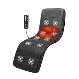 Snailax Massage Mat with Heat, Back Massage Pad for Bed, Chair, 10 Motors Vibrating Massage Mattress Pad with 2 Heating Pads for Back, Full Body Massager