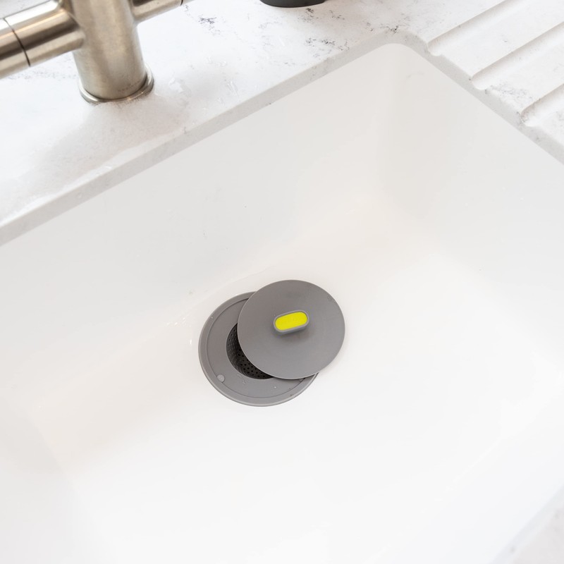 KitchenCraft 2-in-1 Plastic Plug and Sink Strainer, 11.5 cm (4.5")