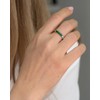 STARCHENIE 925 Sterling Silver Stackable Ring Baguette Cut Created Emerald