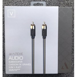 AUSTERE AUDIO 5S-SUB1-5.0M V SERIES PREMIUM SUBWOOFER CABLES 16.4 FT. NEW