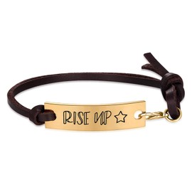 MIXJOY Hamilton Broadway Musical Merchandise Gifts Rise Up Brown Leather Bracelet Jewelry for Teen Girls Kids