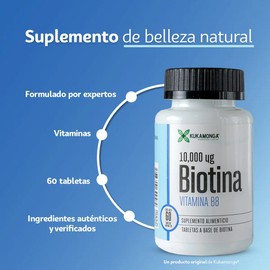 Biotina 10,000 Mg - 60 Cápsulas Sin Sabor