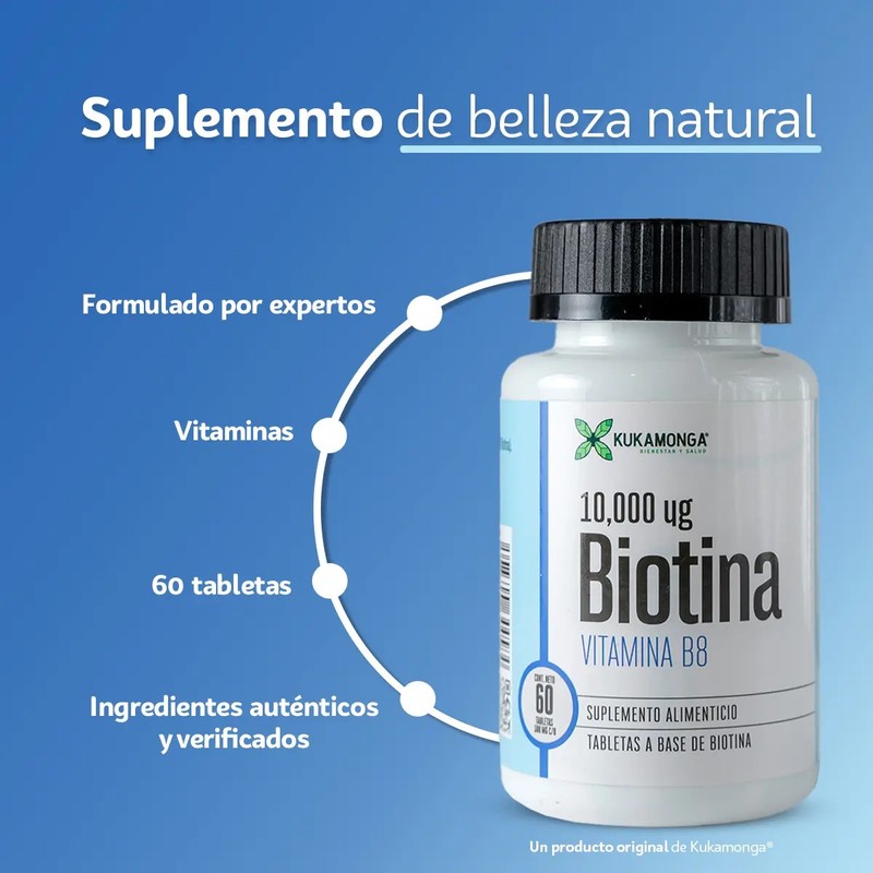 Biotina 10,000 Mg - 60 Cápsulas Sin Sabor