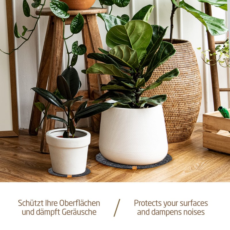 MIQIO Felt Coasters Round - Set of 8, Various Sizes