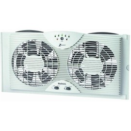 Holmes Dual 8" Blade Twin Window Fan with LED One Touch Thermostat Control