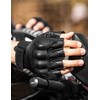 INBIKE Fingerless Motorcycle Gloves Summer Breathable Goatskin Leather Wear Resistant