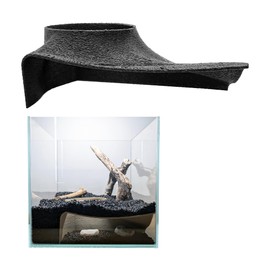 BlubberCove Corner Cave and Natural Tunnel for Aquarium or Reptile Tanks, Ideal for Betta, Turtles, Lizards, Snakes, Amphibians and Small Pets. Safe Hideout Enhances Tank Decor (Right Corner, Black)