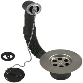 Merriway® BH00426 Combined Sink Waste and Overflow with Plug and Chain, 40 mm (1.1/2 inch)
