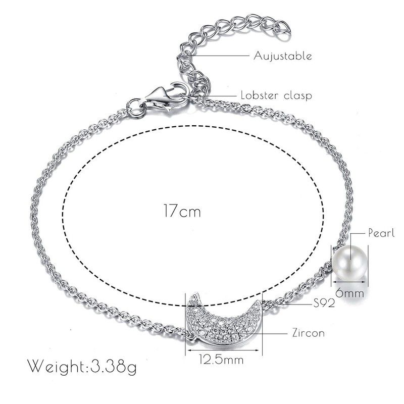 LOVANS 925 Sterling Silver Differ Shape Bracelet Lucky Love Symbol