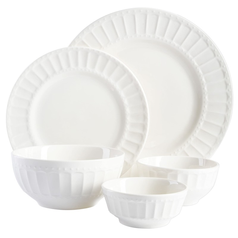 Gibson Home Zen Buffet Porcelain Ceramic Dinnerware Sets for 8,