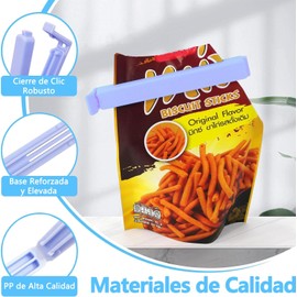 35 PCS Clips de Plástico para Bolsas de Comida, SHUUDAUKO Precintos para Bolsas de Comida para Alimentación, Cocina y Hogar, Lavable, Resistente a la Congelación (12cm x20, 7cm x15)