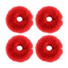 4 Pieces Red Plush Hair Bobbles Cute Plush Hair Ties